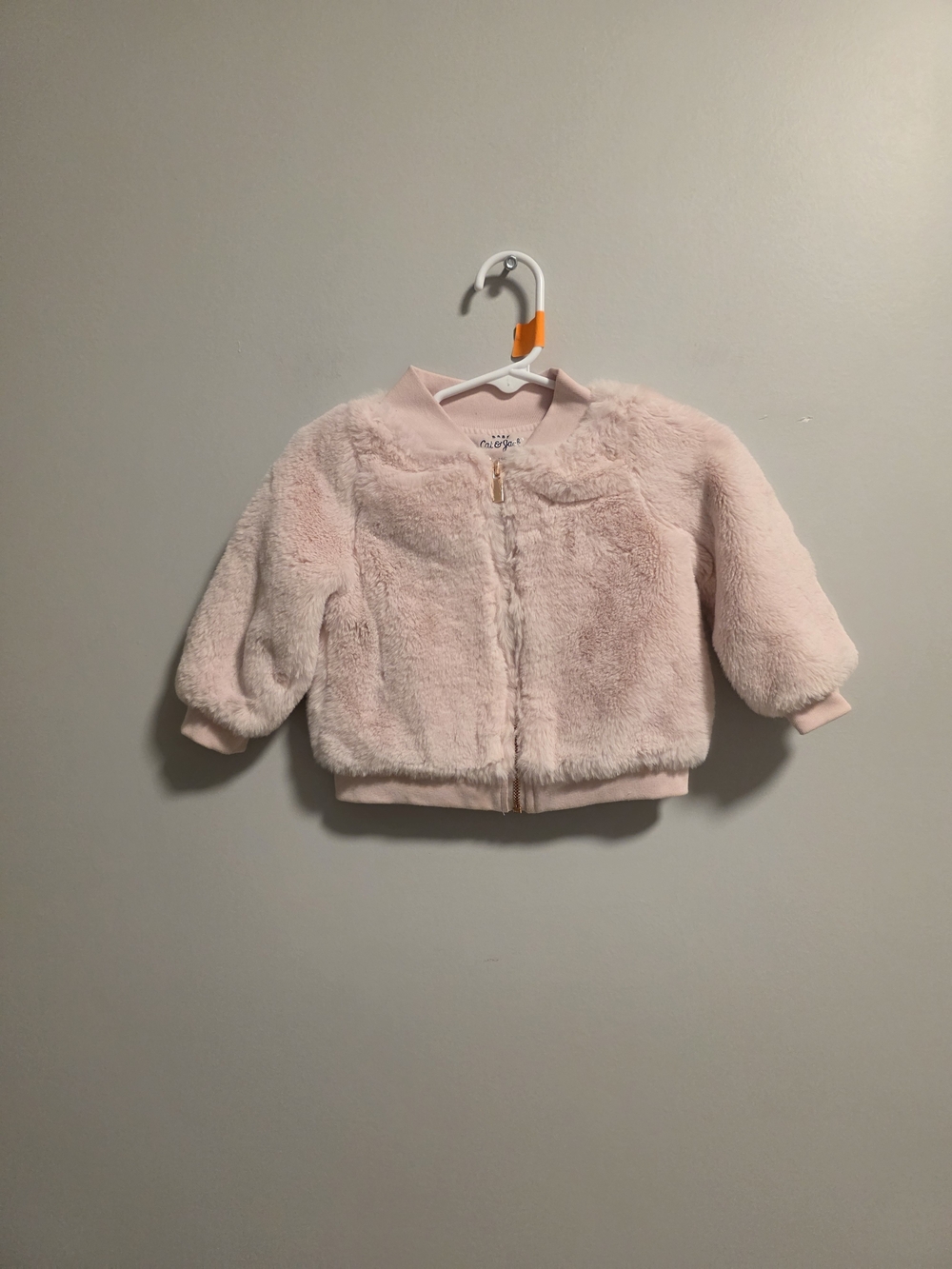 Cat & Jack Light Pink Faux-Fur Zip Hoodie